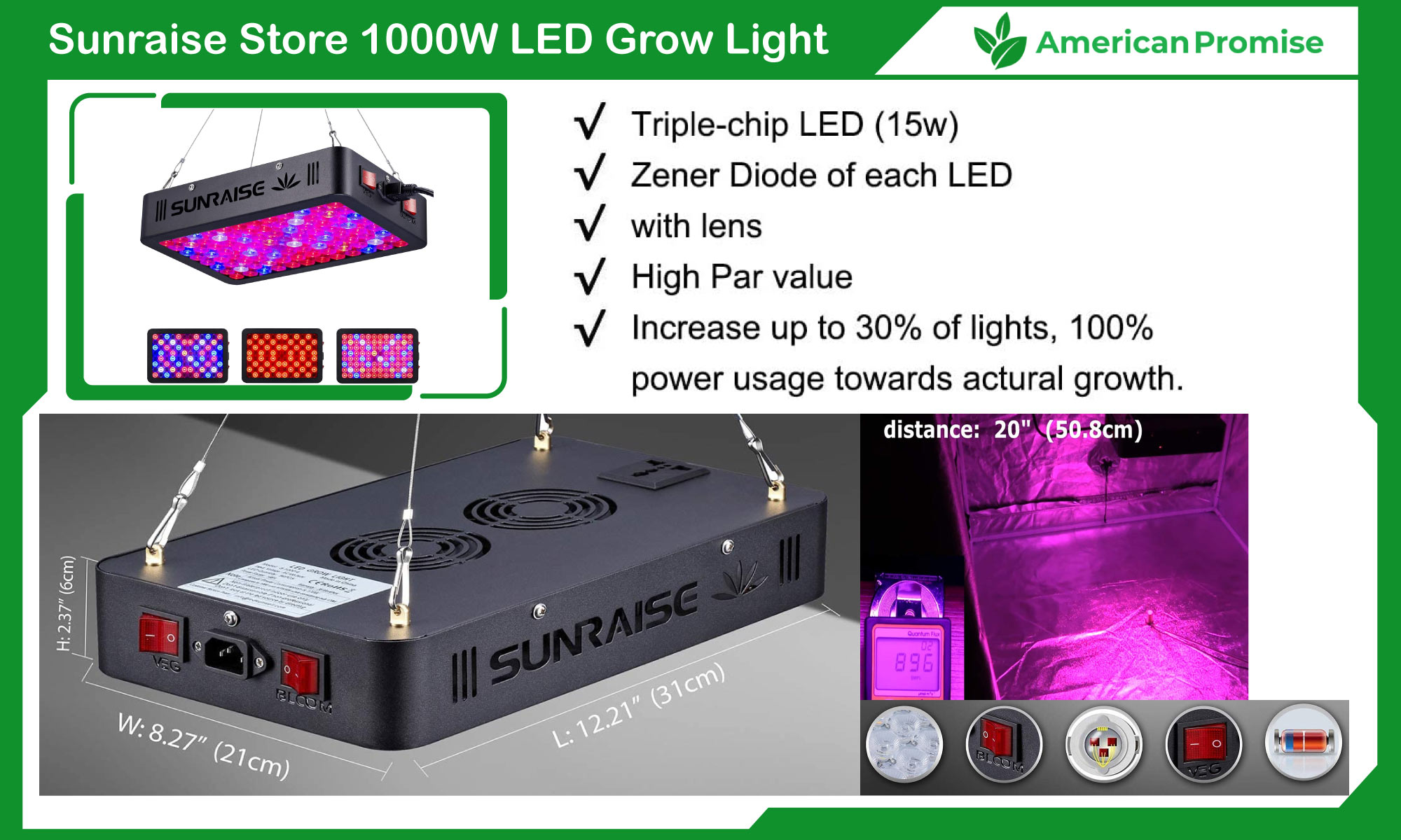 Sunraise Store 1000W LED Light