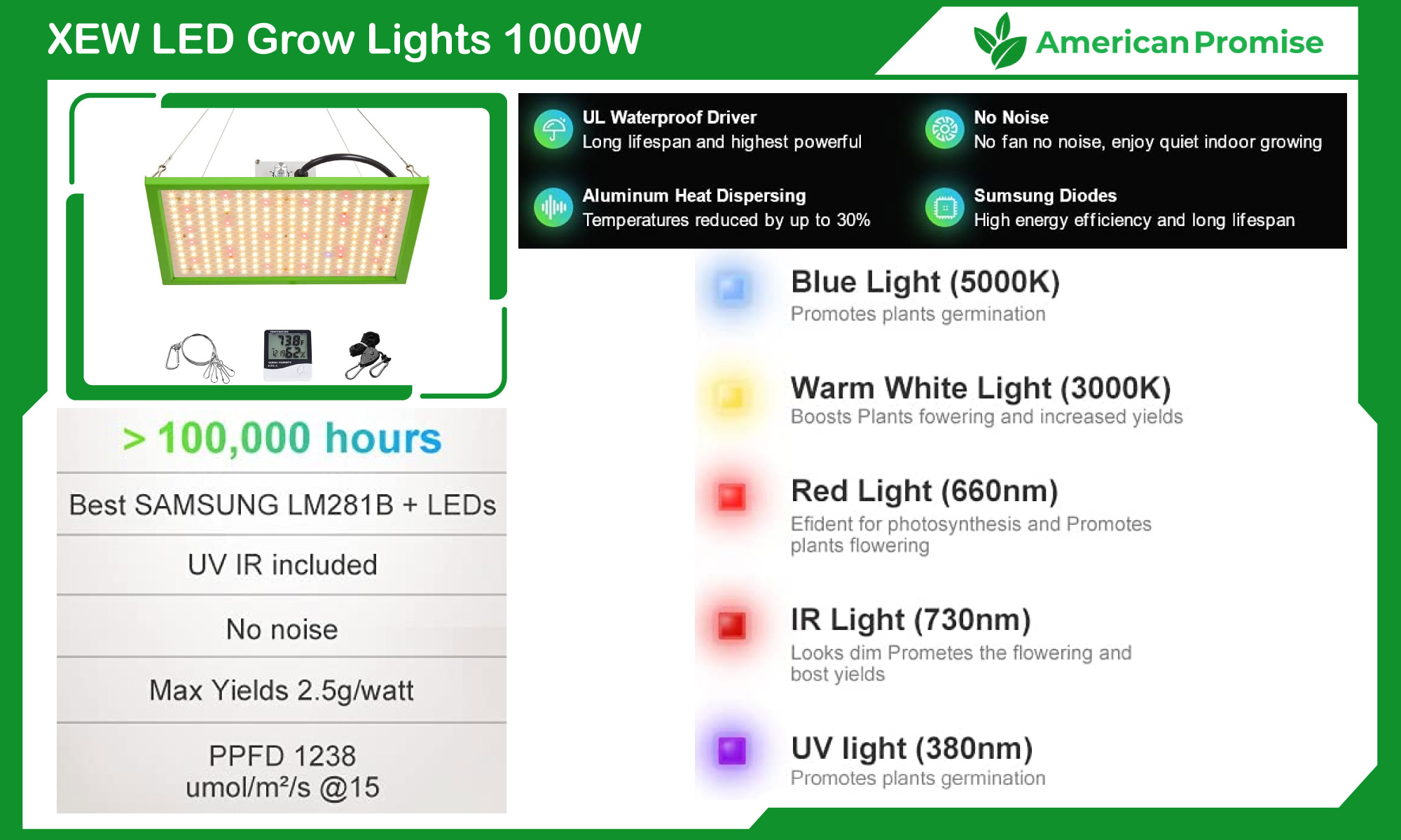 XEW LED Grow Lights 1000Watt
