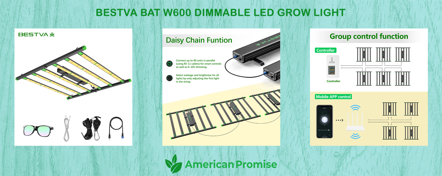 BESTVA BAT W600 Dimmable LED Grow Light