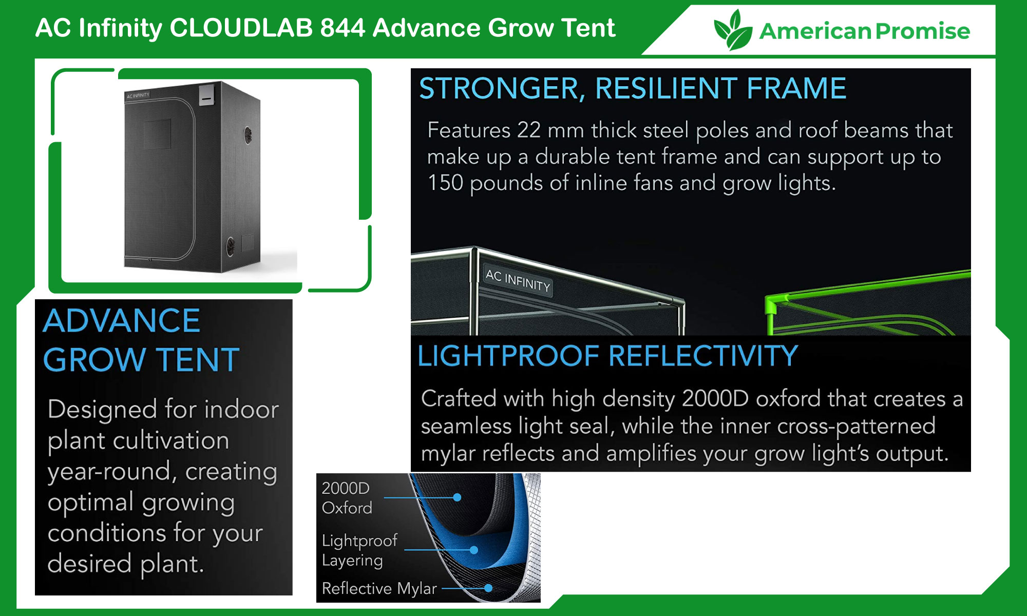 AC Infinity CLOUDLAB 844 Advance Grow Tent